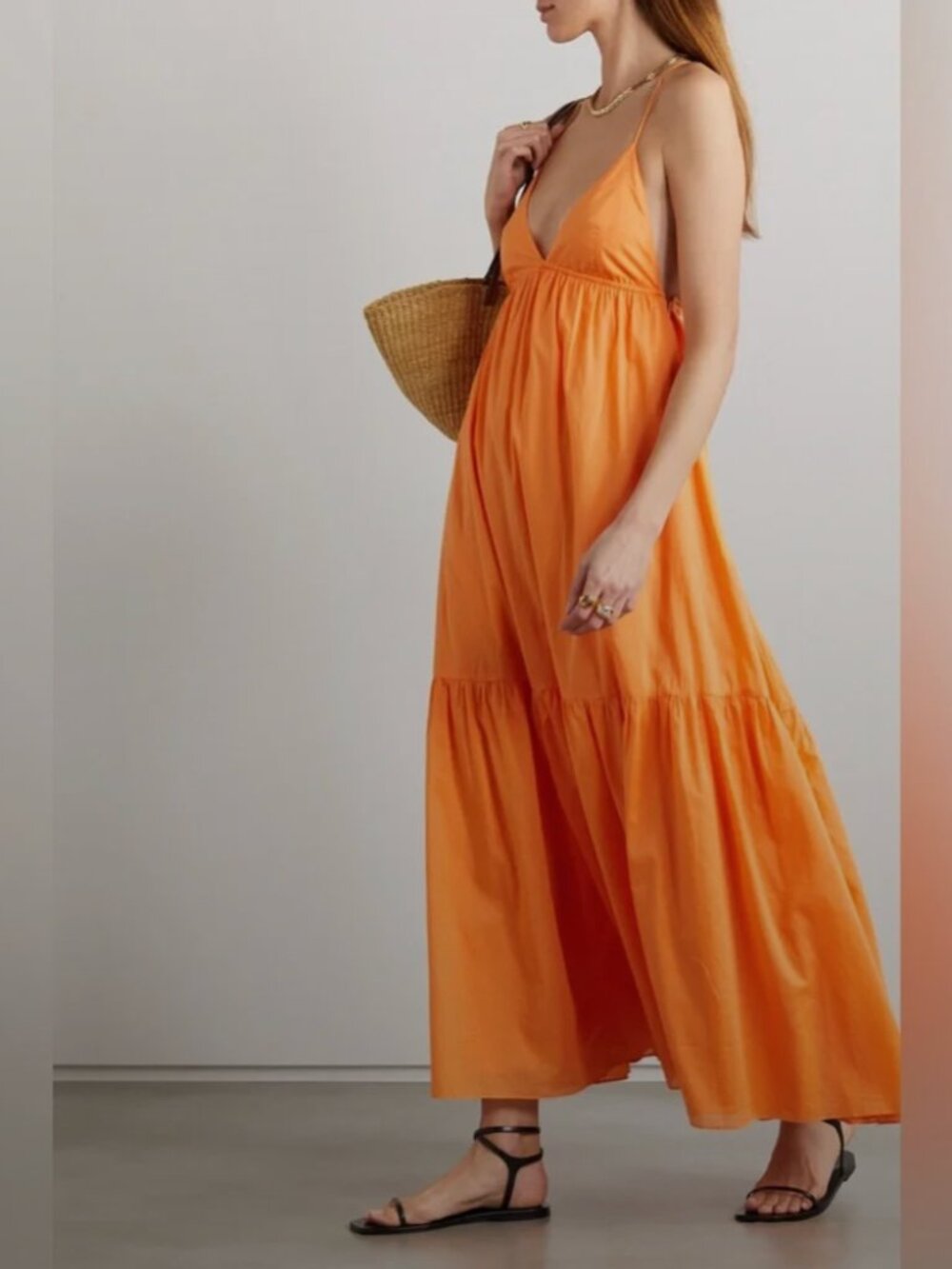 Faithfull the Brand Orange Maxi Dress Wilonna Dress in Mango